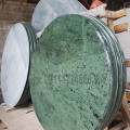 Meja marmer hijau bundar, diameter 125cm