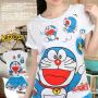 STDR65 - Setelan Celana Pendek Doraemon White Pocket Bell 