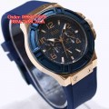 GUESS Round Rosegold Blue Rubber