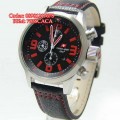 SWISS ARMY 2087 Silver Red Black Leather