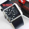 Swiss Army SA1046 Leather Silver Plat Black