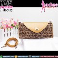 Tas Wanita Ethnic Style - Mini Handbag Rattan Latte Leather Bag
