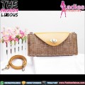 Tas Wanita Ethnic Style - Mini Rattan Latte Leather Bag