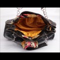 Tas Fashion Wanita - Black Chain Rhombus Ribbon Bag