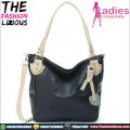 Tas Fashion Wanita - Black Leather Shoulderbag