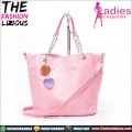 Tas Fashion Wanita - Pink Rhombus Chain Slingbag
