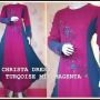 Christa dress TurQOISE mix magenta