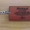 Gantungan Kunci Nama Scripture (Michael) | Gantungan Kunci Nama Kayu