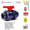 pvc true union ball valve socket npt sch80 1 1/4 inch epdm, cek kran