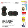 pvc tu ball check valve true union sch80 3/4 inch epdm, cek kran