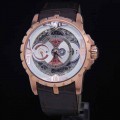 Roger Dubuis 2998 Double Time Rosegold White-Dial Leather Automatic