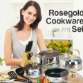 OX 777 Rosegold Cookware Set Oxone Panci Masak Lapis Emas Wokpan Knifeset Vicenza Murah