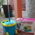 Supermop Bolde Pembersih Lantai Keramik Kayu Alat Pel Pengering Otomatis Super Fiber Mop