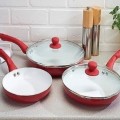 Neoflame Panci Keramik Set 5pc Desini Italy Ceramic Cookware Wajan Frypan Anti Lengket Murah