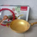 Dessini Italy Vacuum Relief Pan 2in1 32cm Desini Panci Wokpan Gold Pressure Cooker Hemat Gas