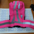 safety rubber reflective elastic V shape,rompi karet pink