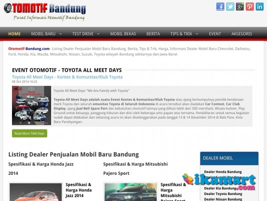 Listing Dealer Penjualan Mobil Baru Bandung