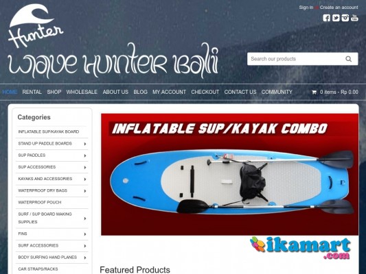 Penjualan peralatan olahraga air - Wave Hunter Bali