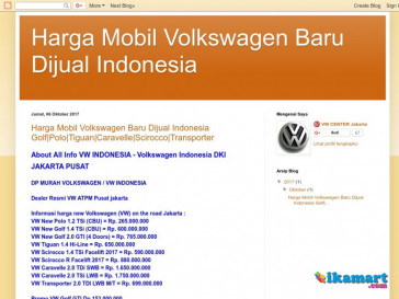 Harga Mobil Volkswagen Baru Dijual Indonesia